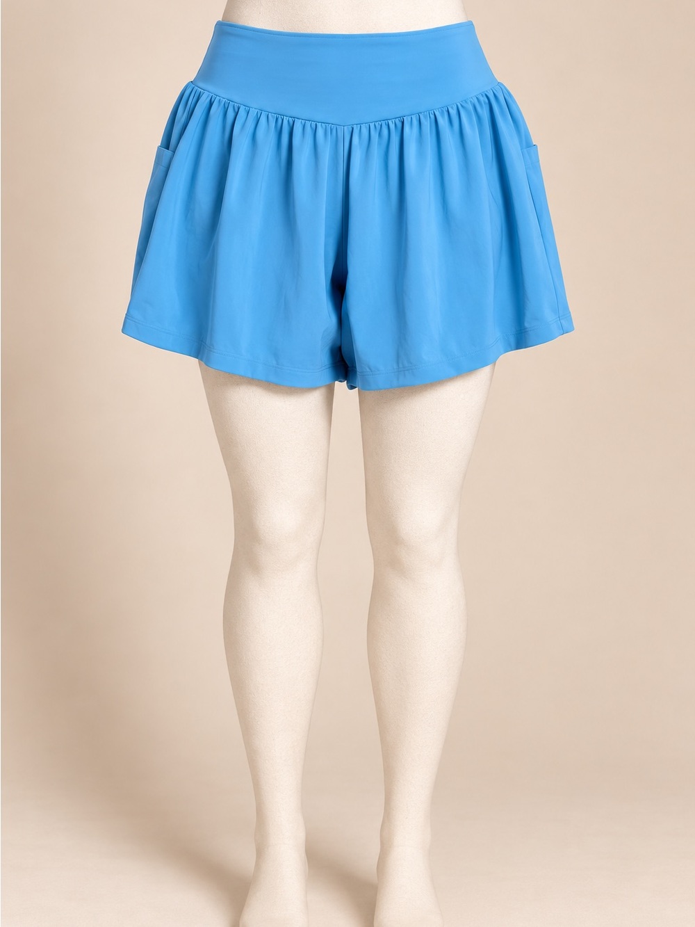 Halara SoftlyZero Airy 2-in-1 Flowy Shorts Blue Size 1X High Waist Pockets